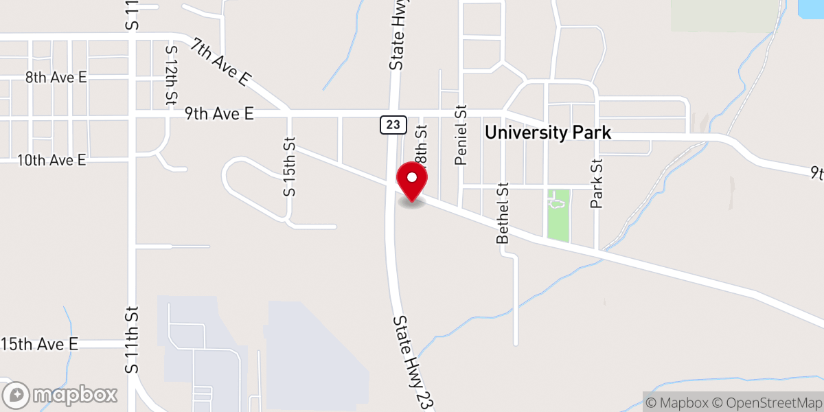 Map showing location of Park Church of Christ