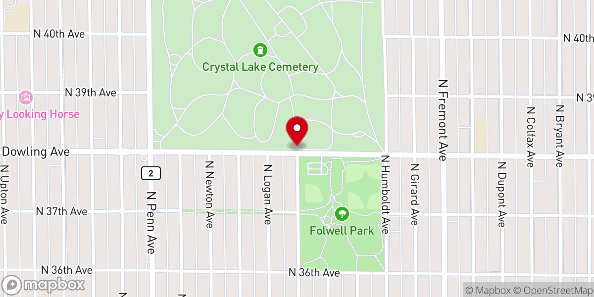 Map showing location of New Oil Christian Center