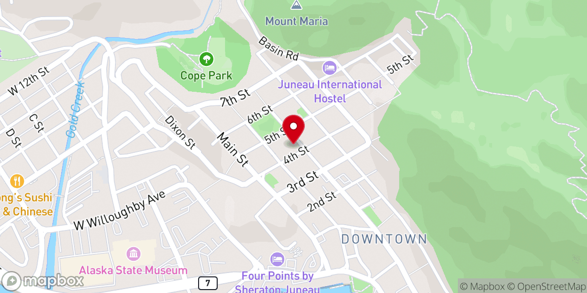 Map showing location of Rainbow Foods