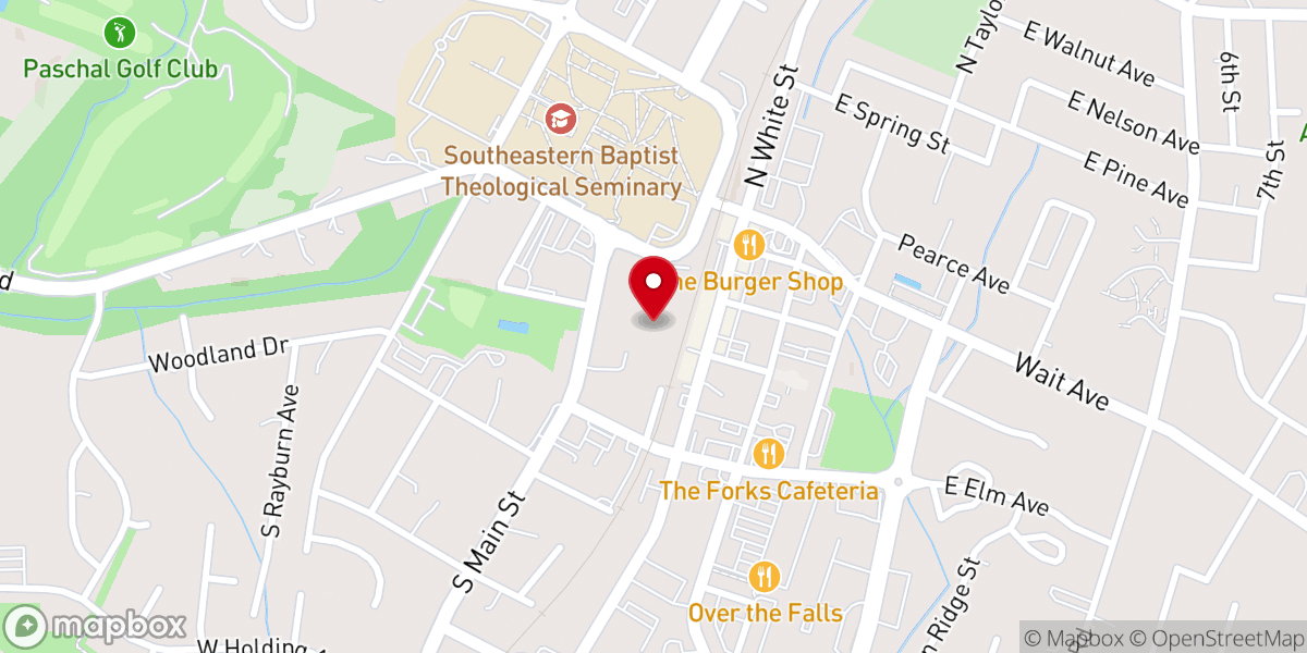 Map showing location of Wake Forest Baptist Church Community Connections Garden