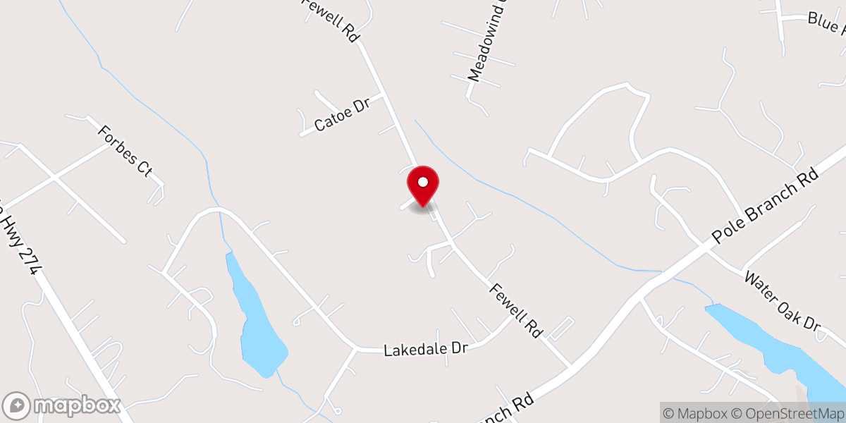 Map showing location of Friendly Hill Baptist Church
