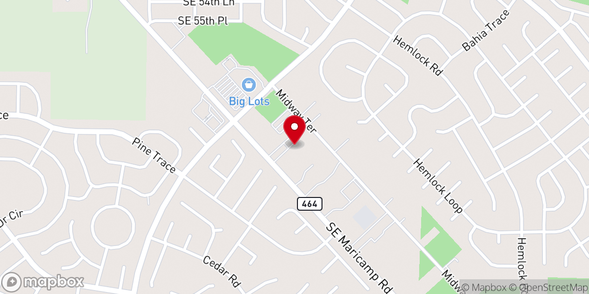 Map showing location of Daystar Worship Center