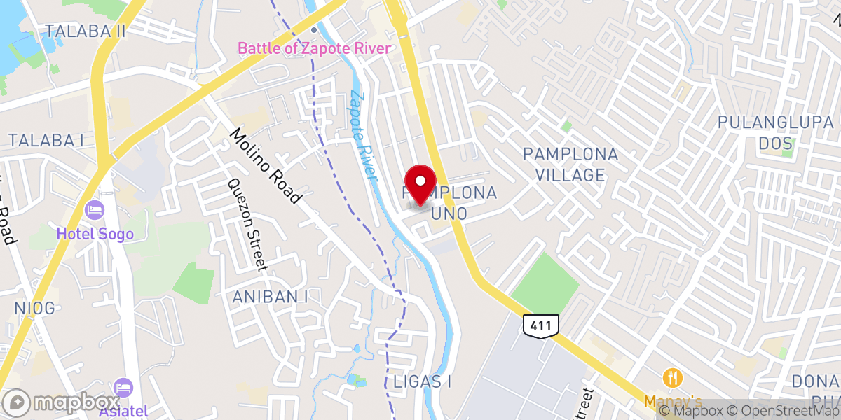 Map showing location of Christ the King Parish Church - San Isidro Subdivision, Pamplona Uno, Las Piñas City (Diocese of Parañaque)