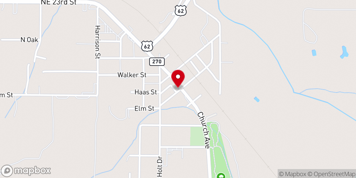 Map showing location of Harrah Disposal Inc