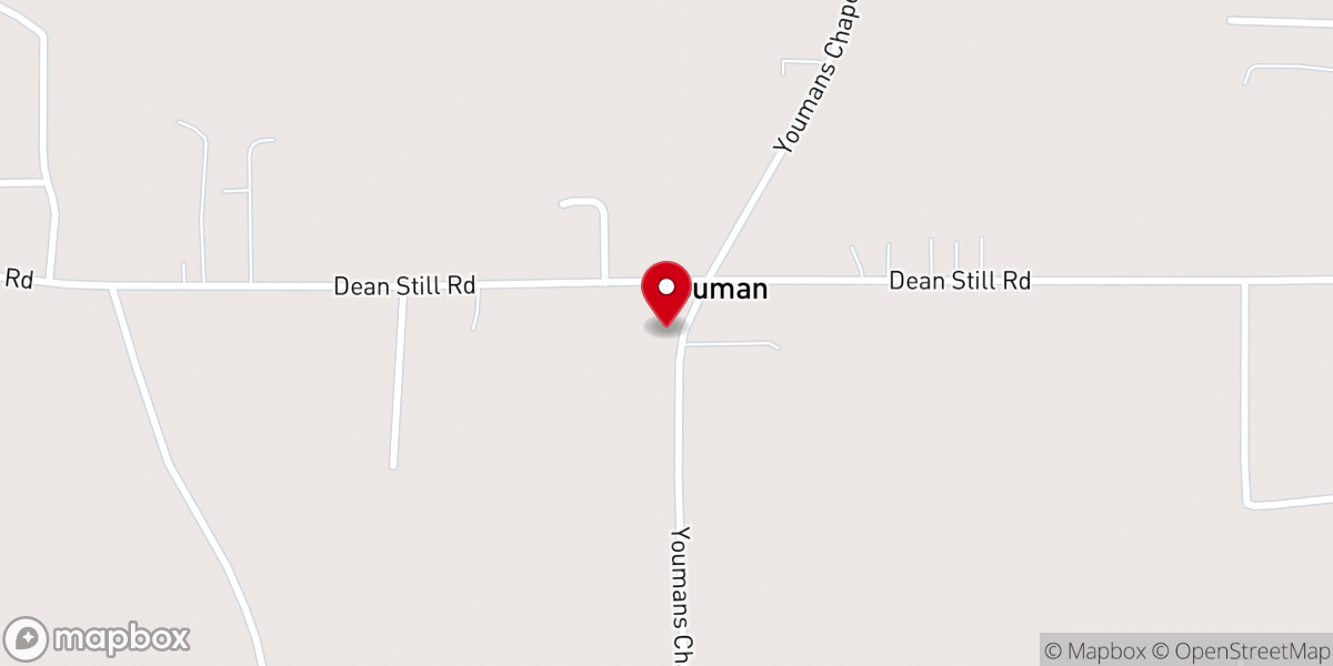 Map showing location of Youmans Chapel
