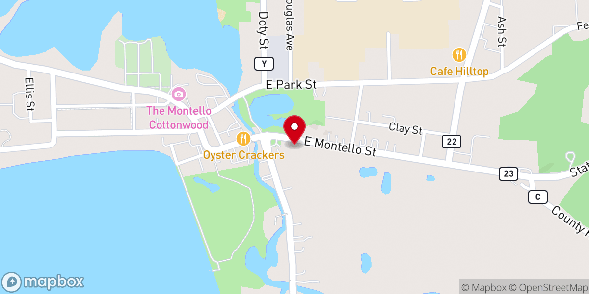 Map showing location of Montello Theatre