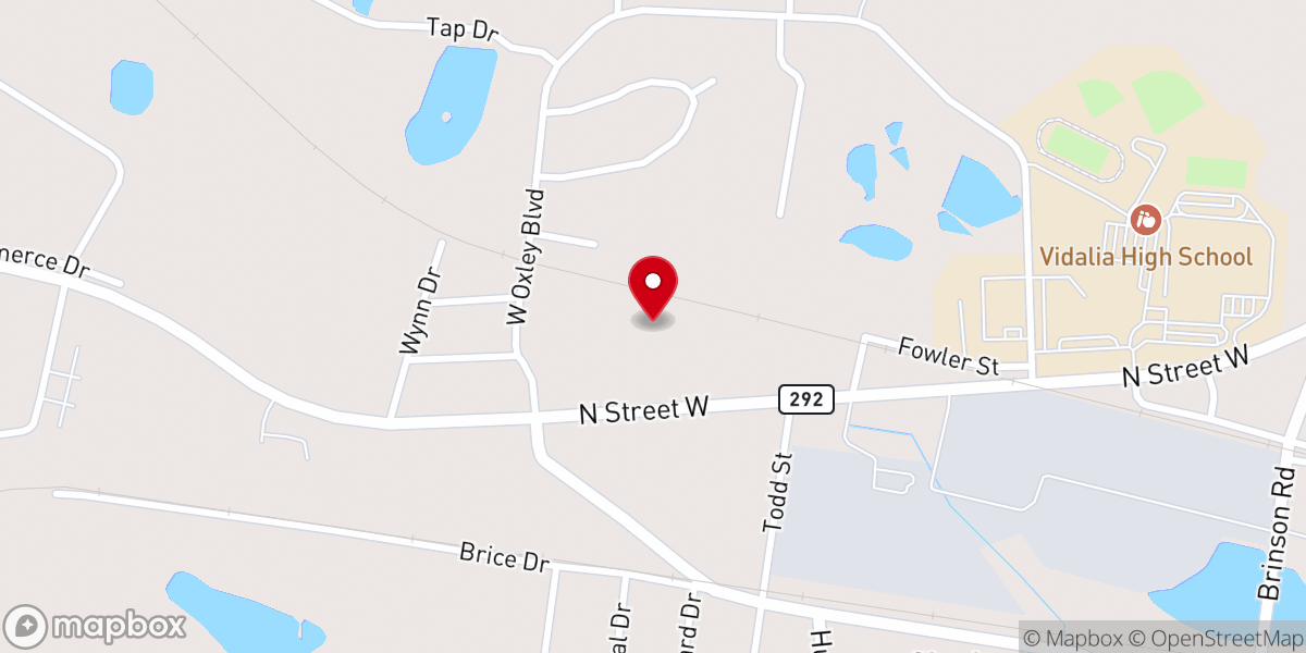Map showing location of Victory Baptist Church