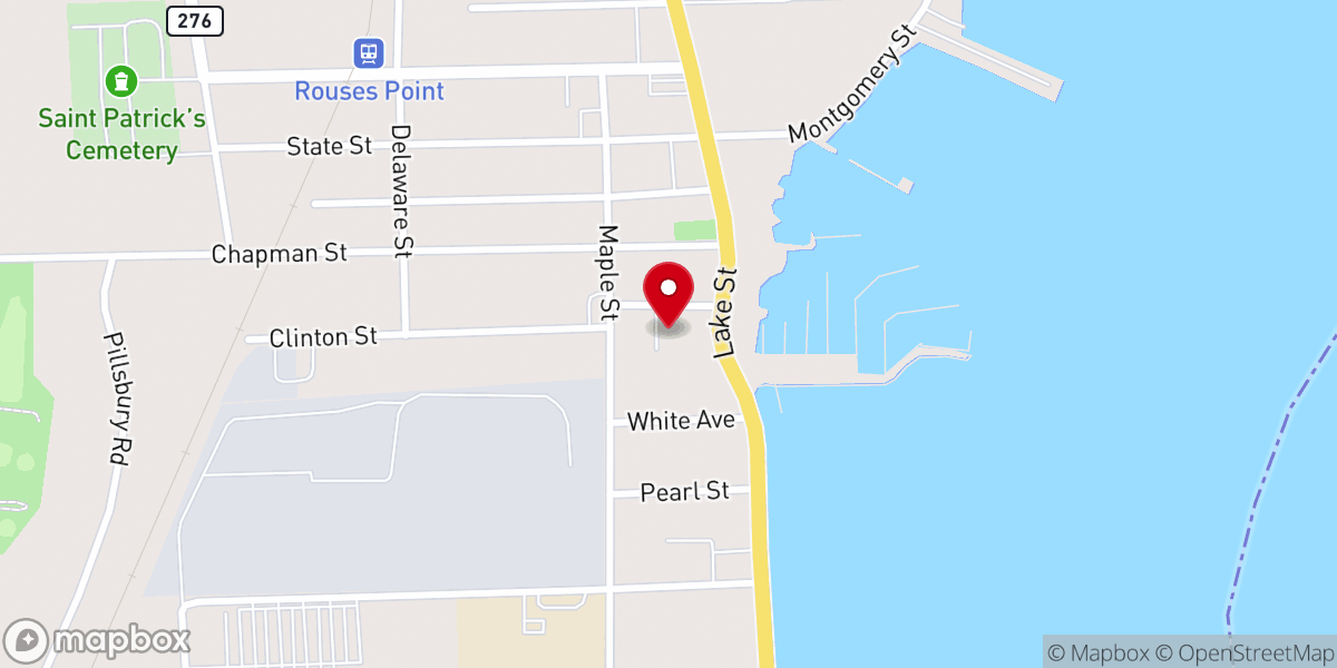 Map showing location of St Patrick's Parish Center