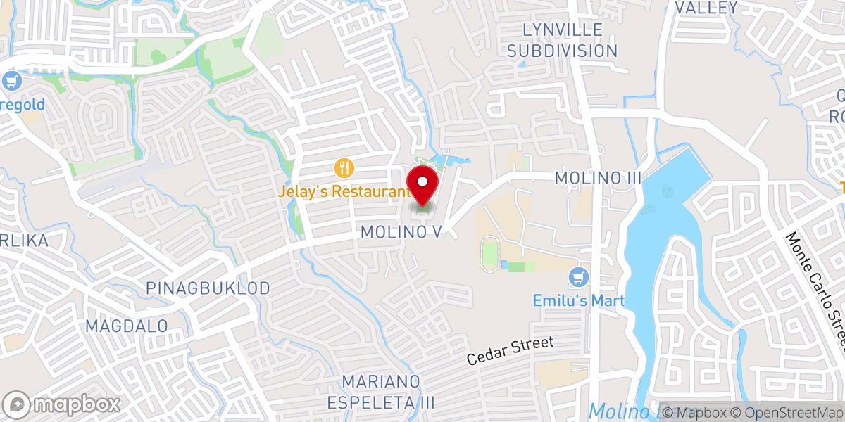 Map showing location of Sto. Niño de Molino Parish Church