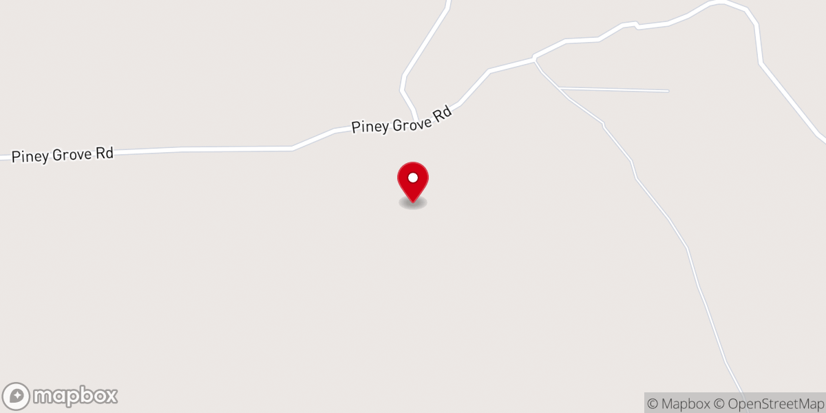 Map showing location of Piney Grove Church