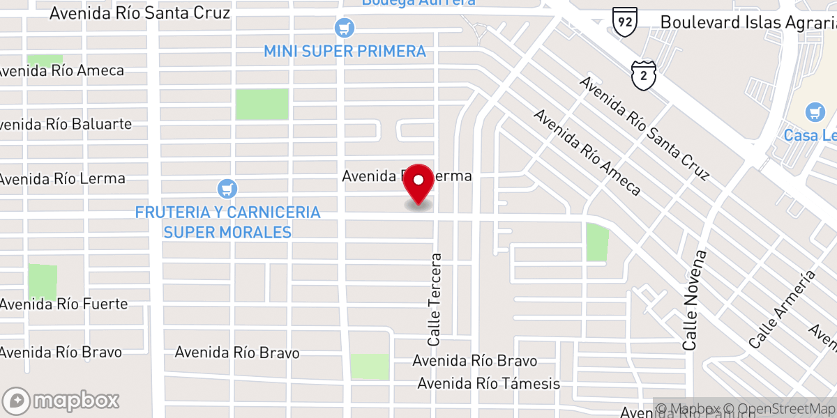 Map showing location of Iglesia Bautista “Monte de los Olivos”