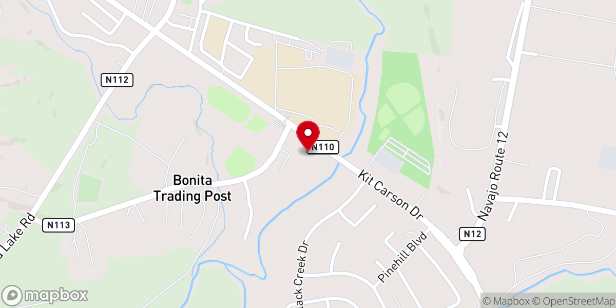Map showing location of Fort Defiance Potters House Church
