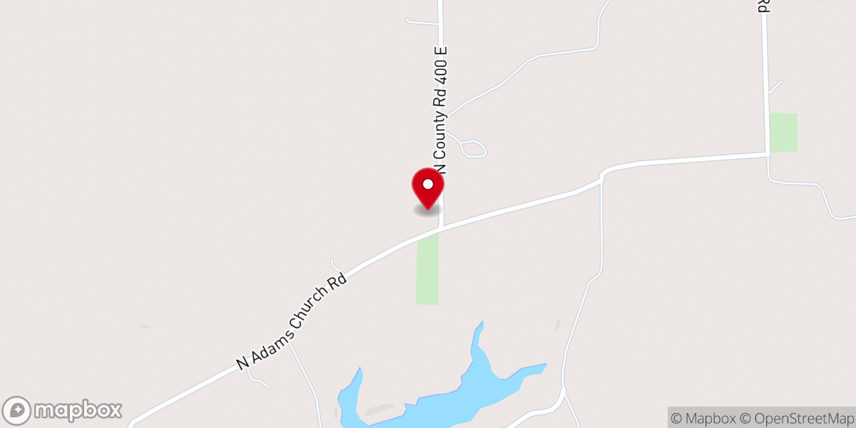 Map showing location of Adams Lutheran Church
