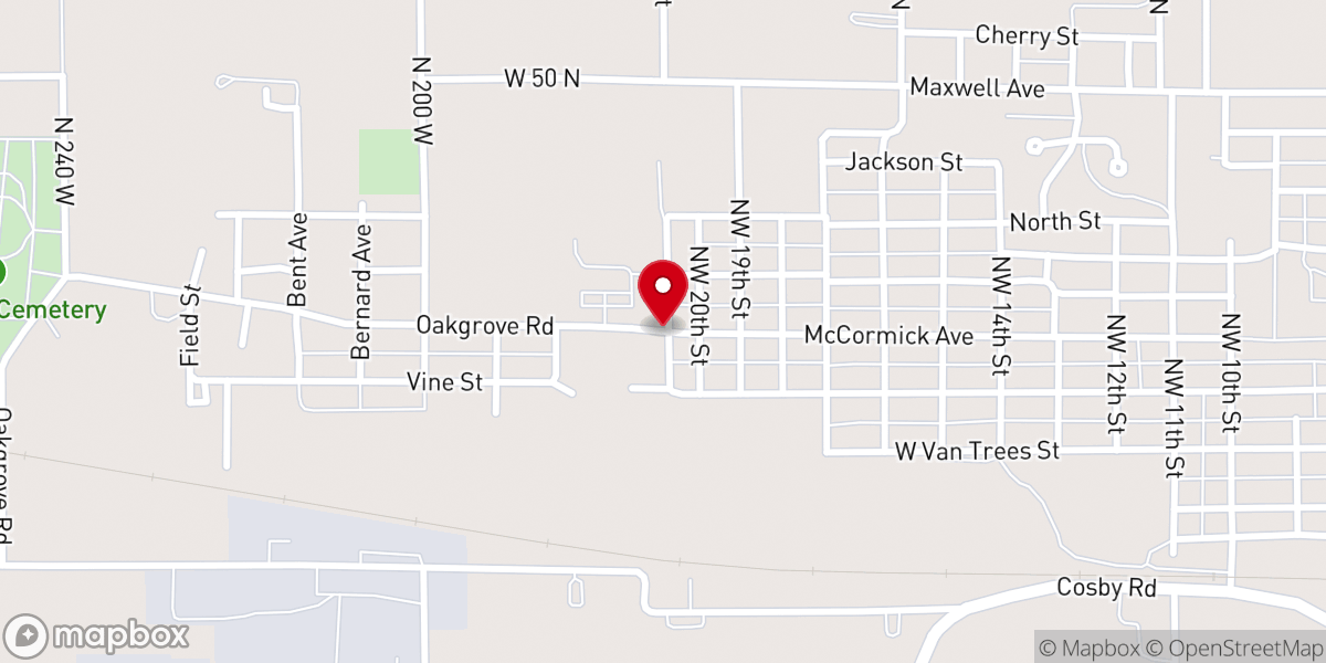 Map showing location of Victory Community Church