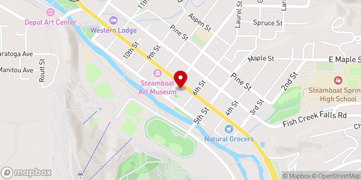 Map showing location of Steamboat Springs Food Tours