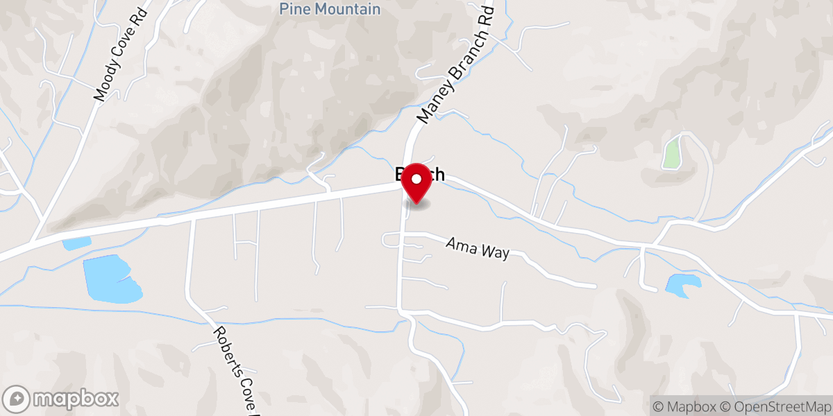 Map showing location of Reems Creek-Beech Presbyterian