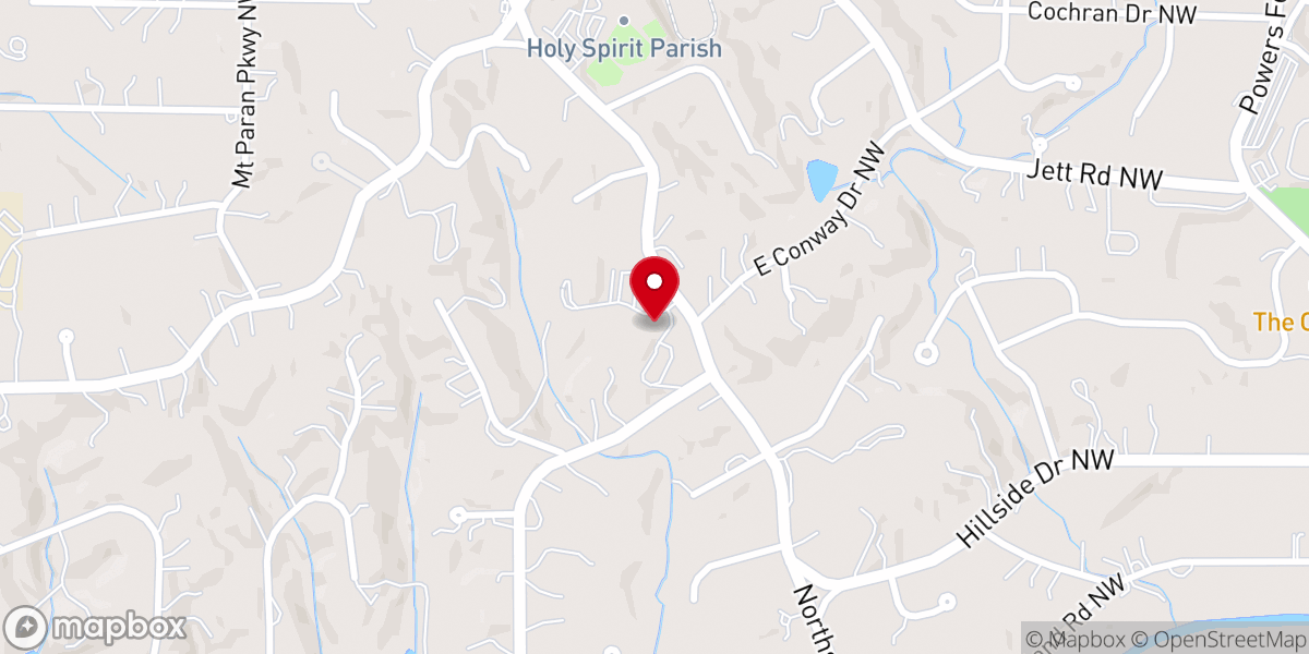 Map showing location of Northwest Presbyterian Church