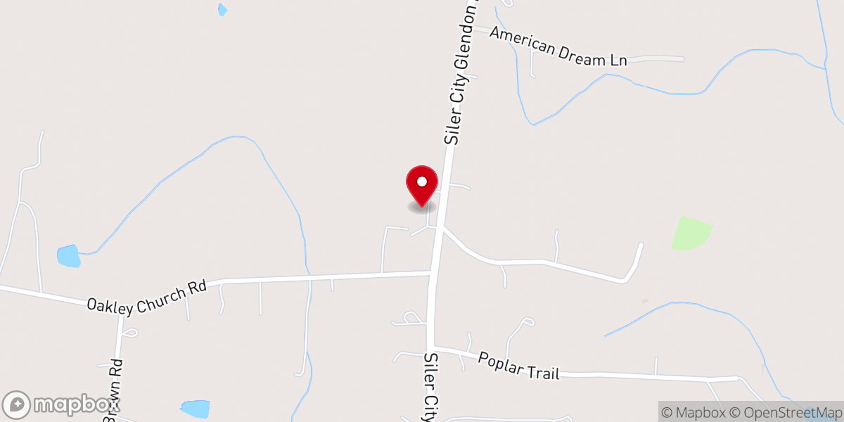 Map showing location of Oakley Baptist Church