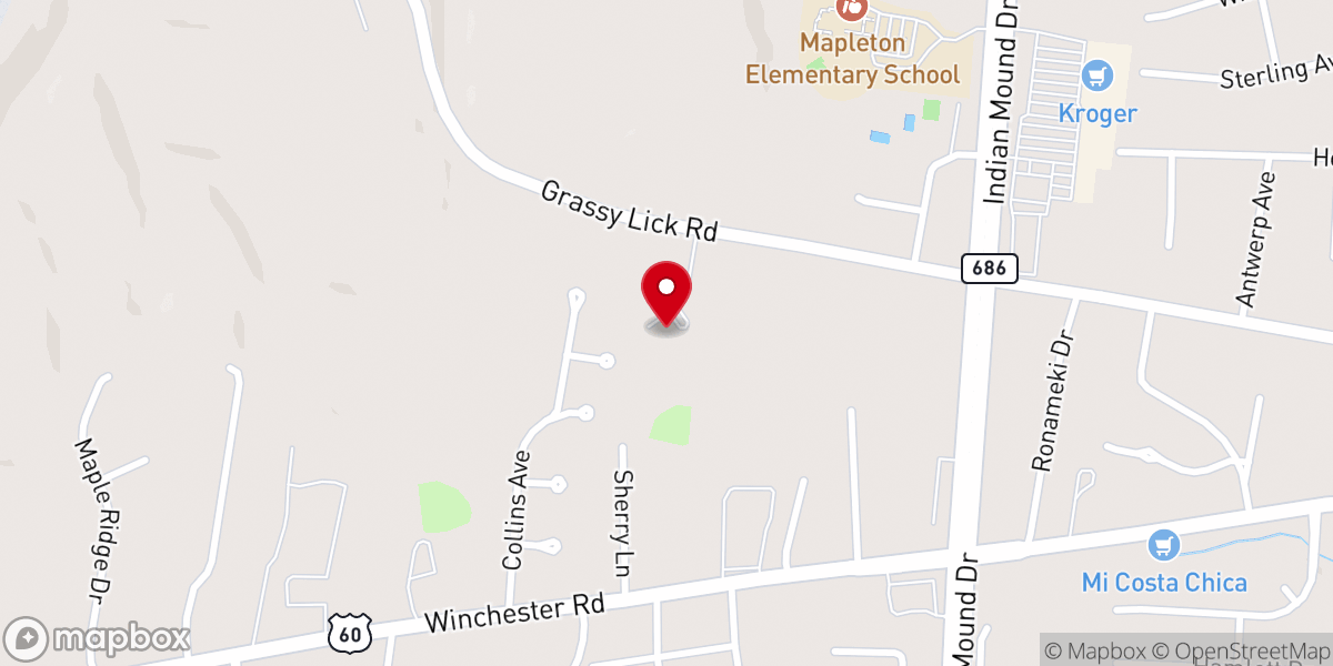 Map showing location of Mt. Sterling First United Methodist Church
