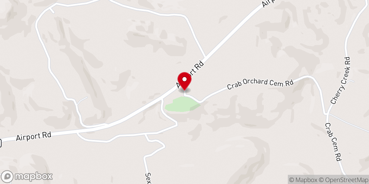 Map showing location of Crab Orchard Church