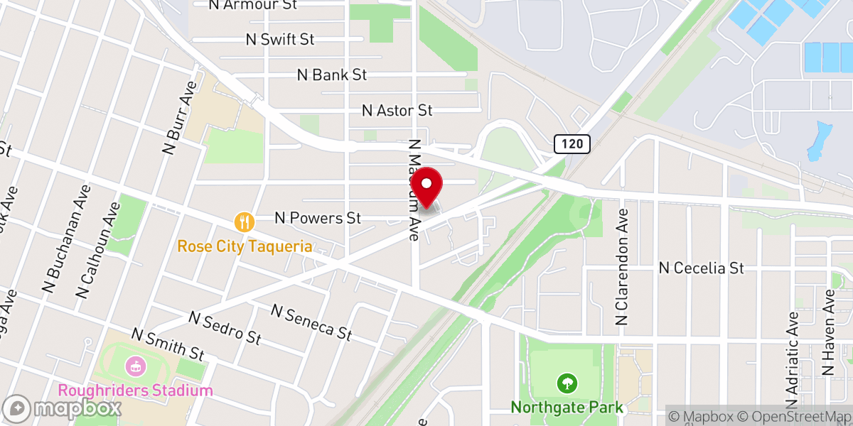 Map showing location of Christ Gospel Church