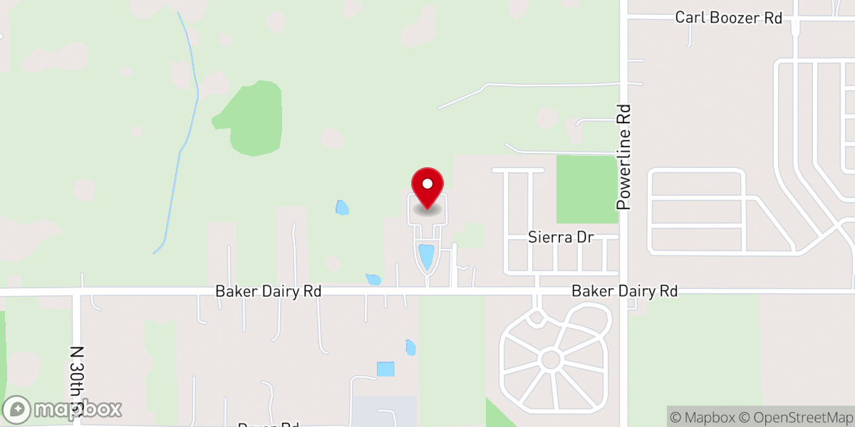 Map showing location of Parkview Christian Center