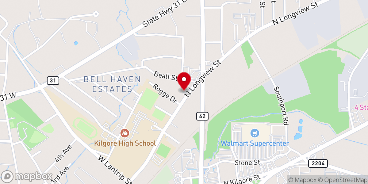 Map showing location of Eastview Baptist Church