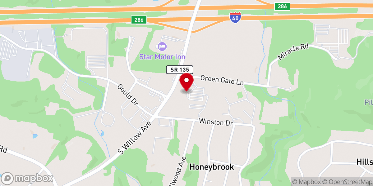 Map showing location of Willow Avenue Church of Christ