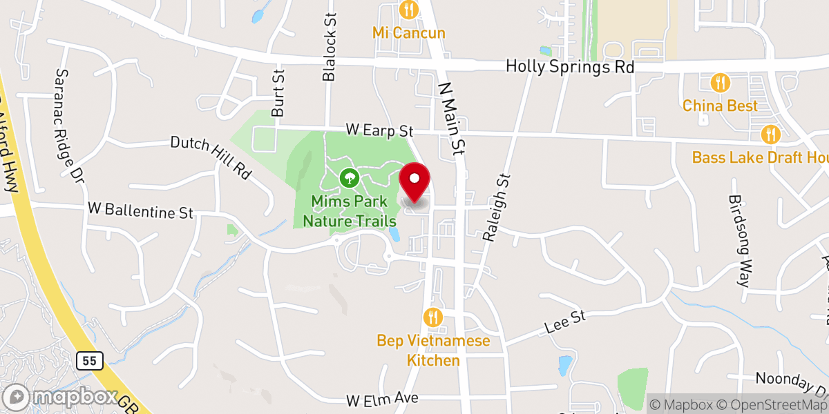 Map showing location of Leslie-Alford-Mims House
