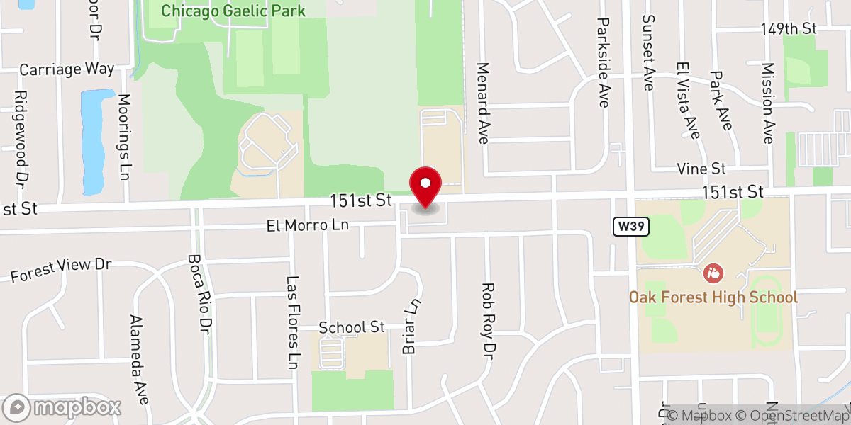 Map showing location of Hope Church