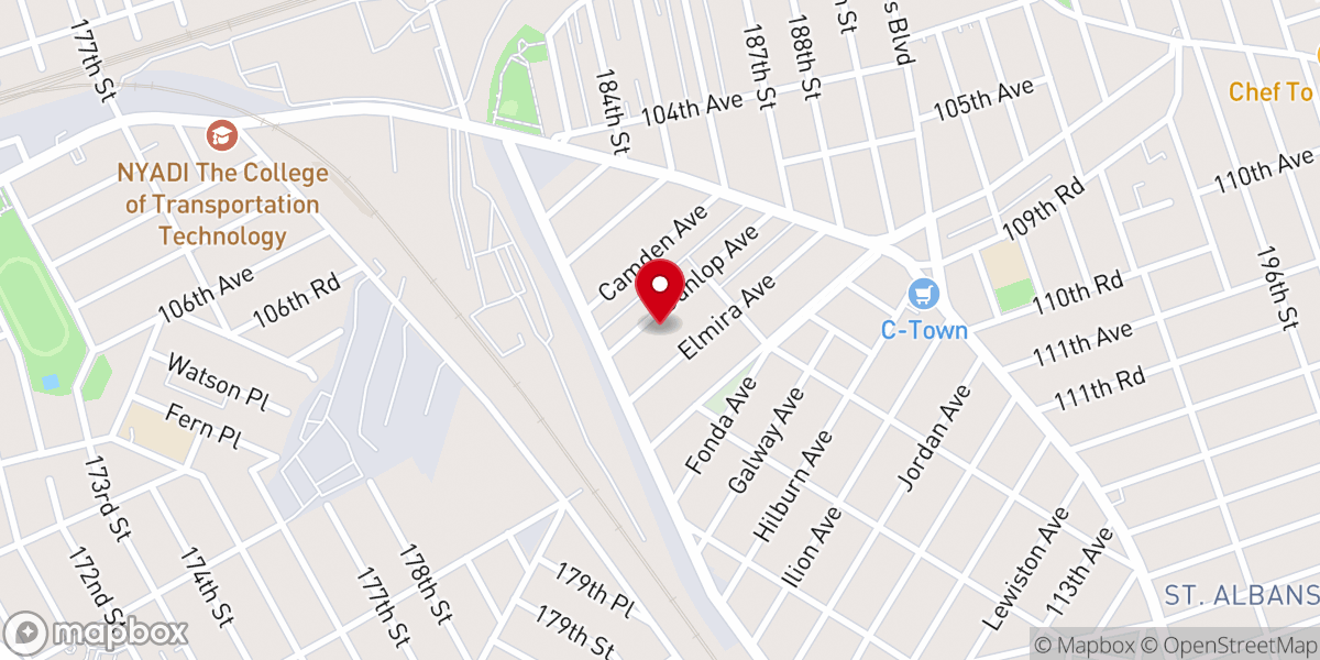 Map showing location of Tabernacle Community Church