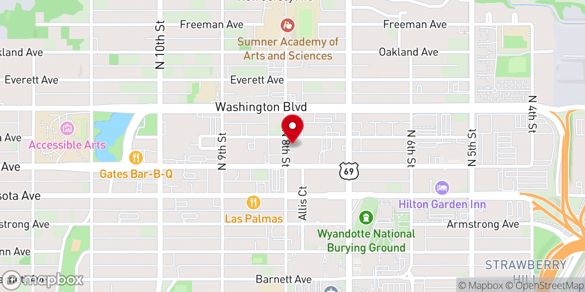 Map showing location of First A.M.E. Church