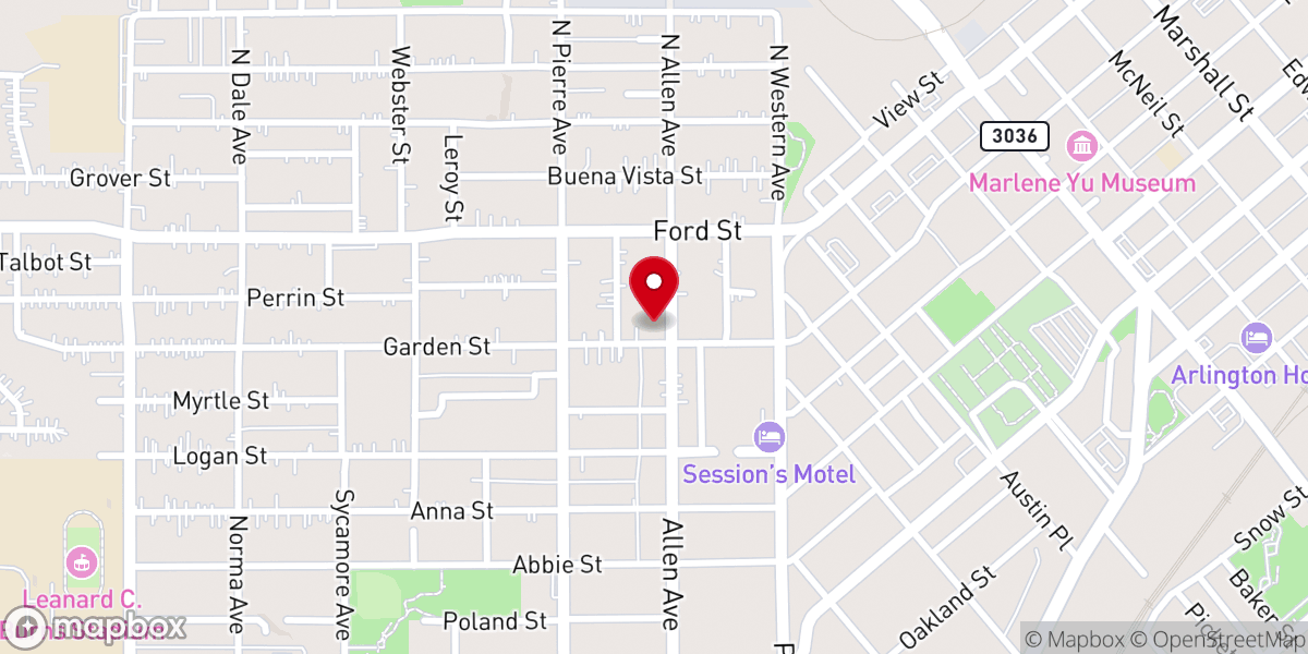 Map showing location of Trinity Baptist Church