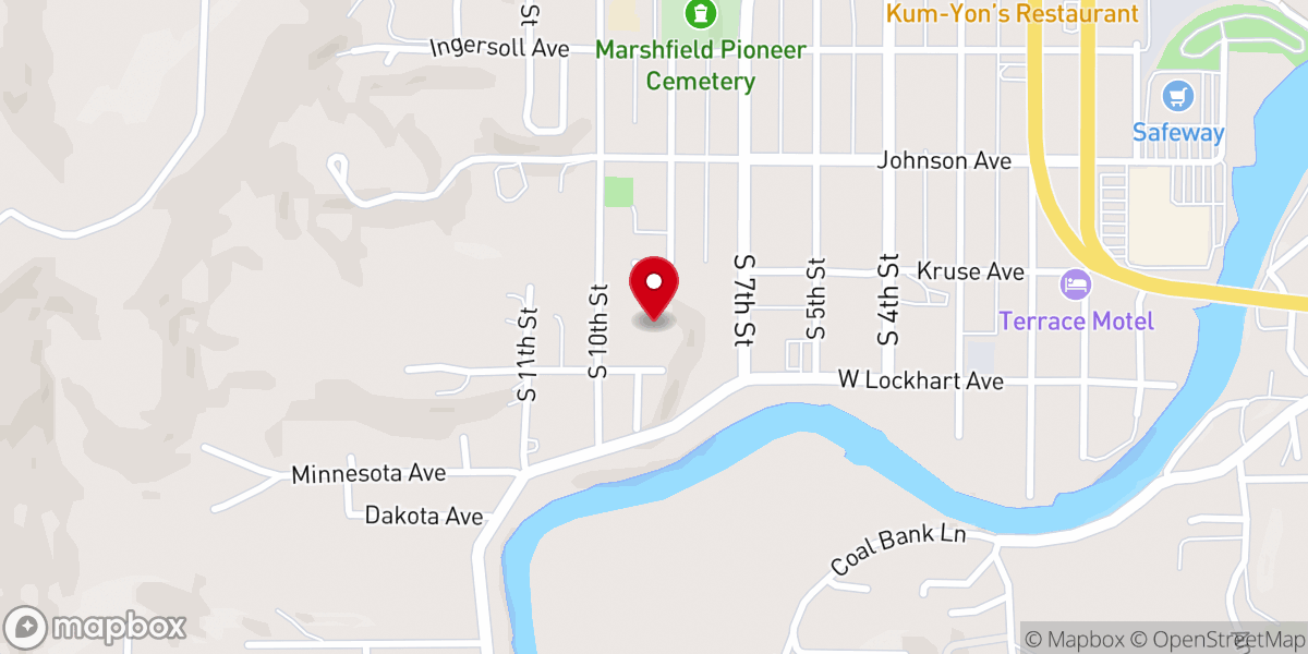 Map showing location of First Baptist Church