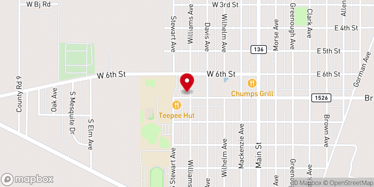 Map showing location of First Christian Church Study