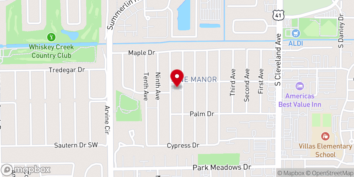 Map showing location of Good News Baptist Church