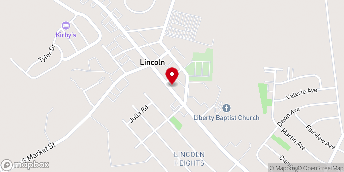 Map showing location of Salem Lutheran Church