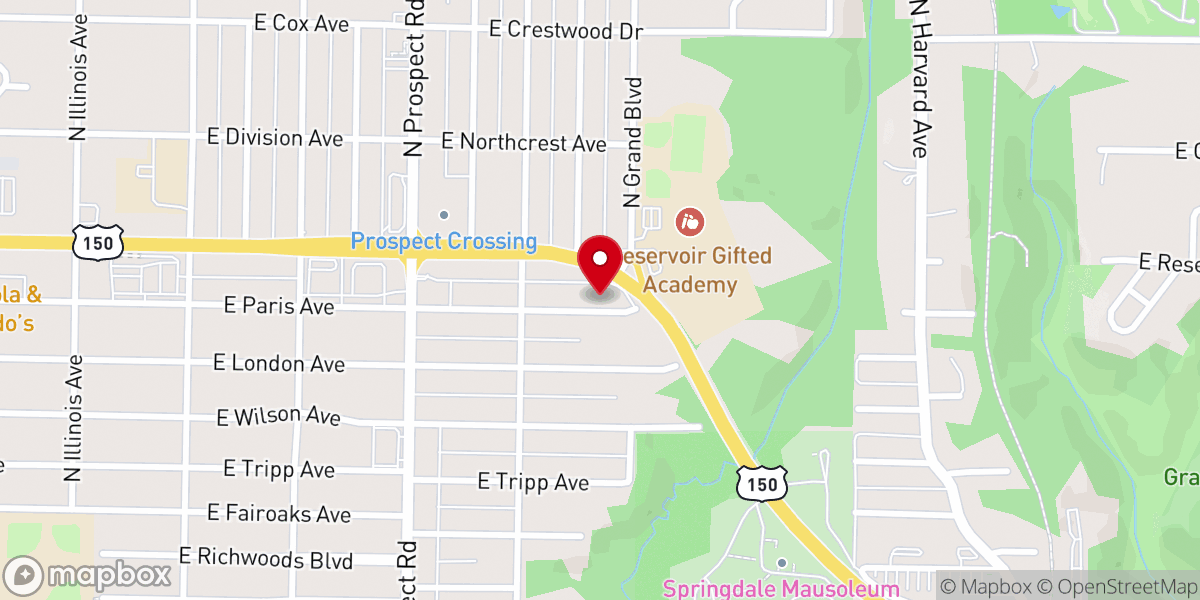 Map showing location of Paris Avenue Church of Christ