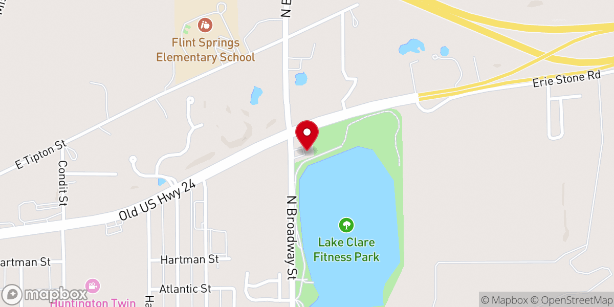 Map showing location of Charity Baptist Church