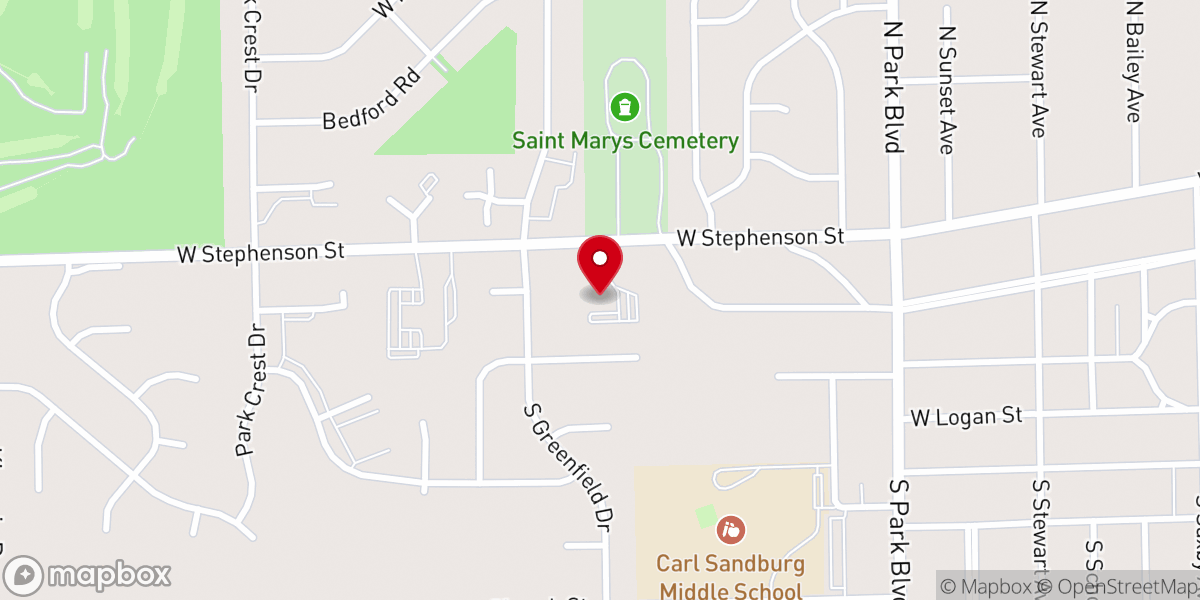 Map showing location of Bethany United Church of Christ