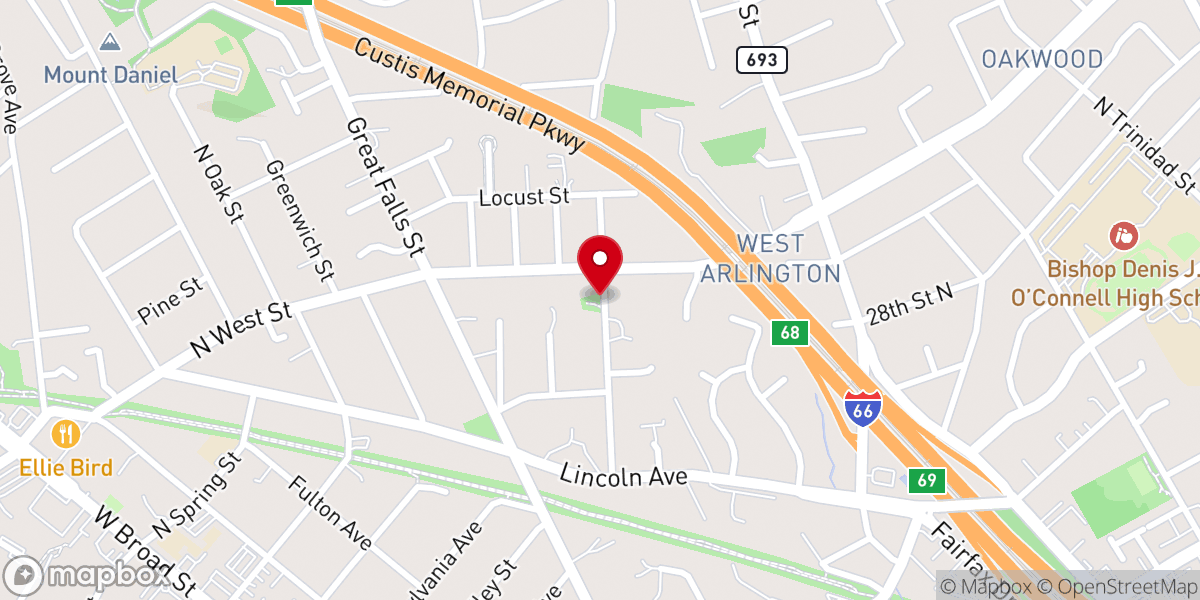 Map showing location of Andrew Ellicott Park at the West Cornerstone