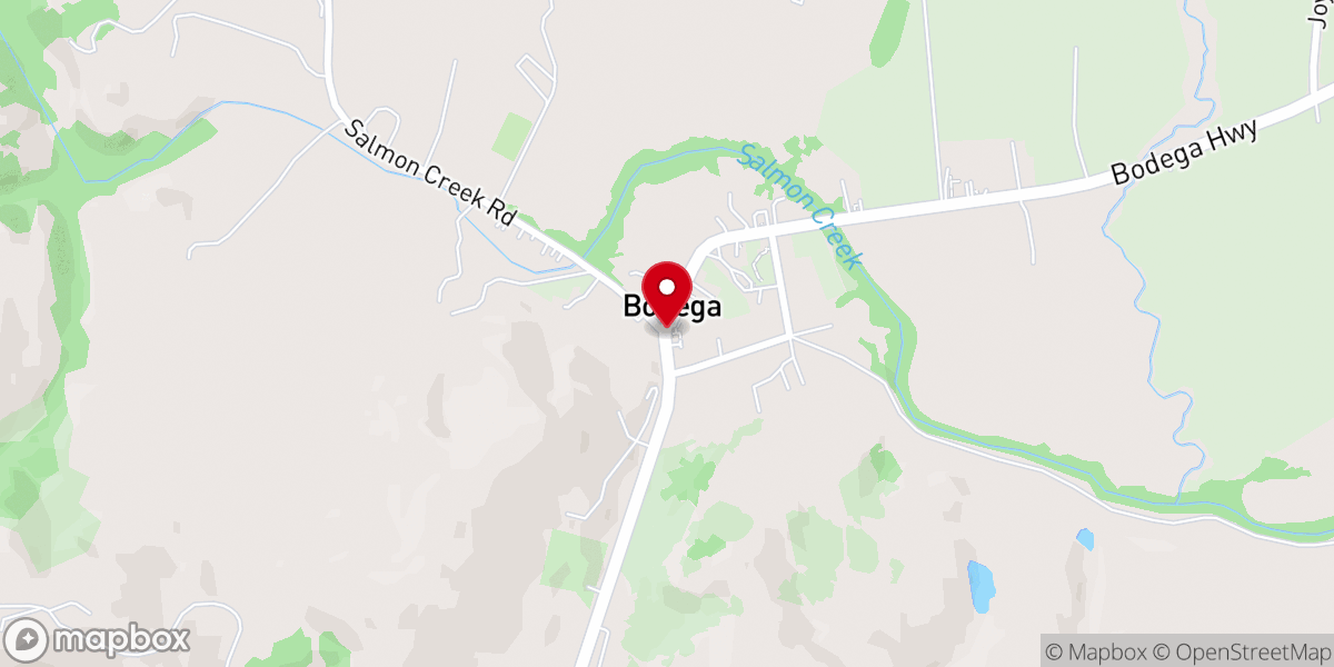 Map showing location of Bodega