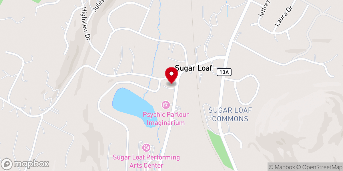 Map showing location of Sugar Loaf Methodist Church