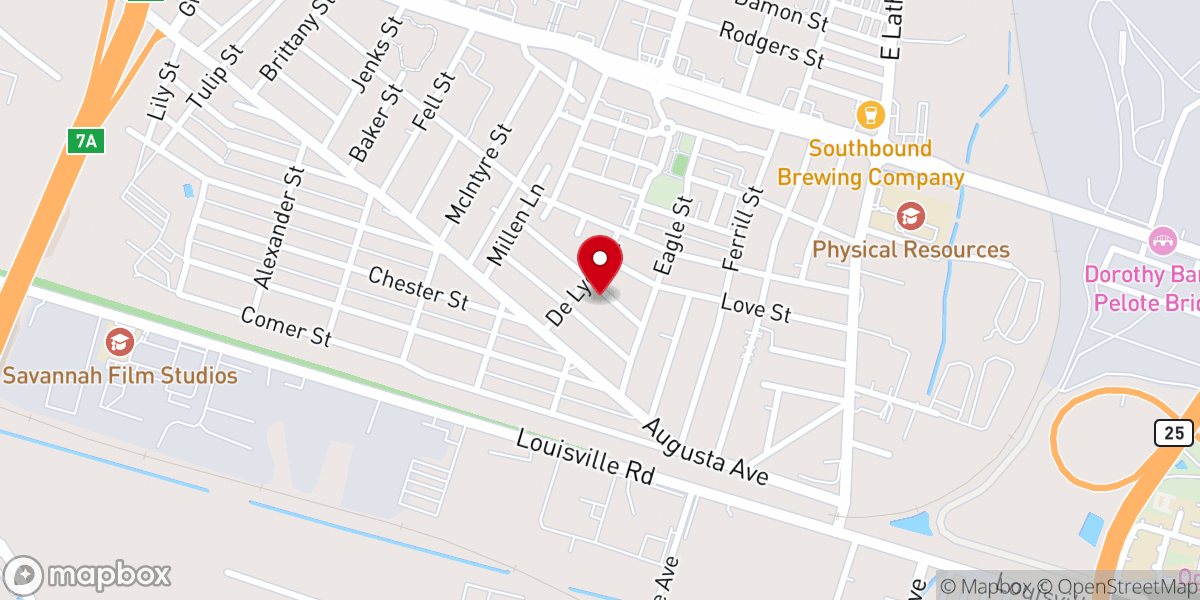 Map showing location of Second St John's Baptist Church