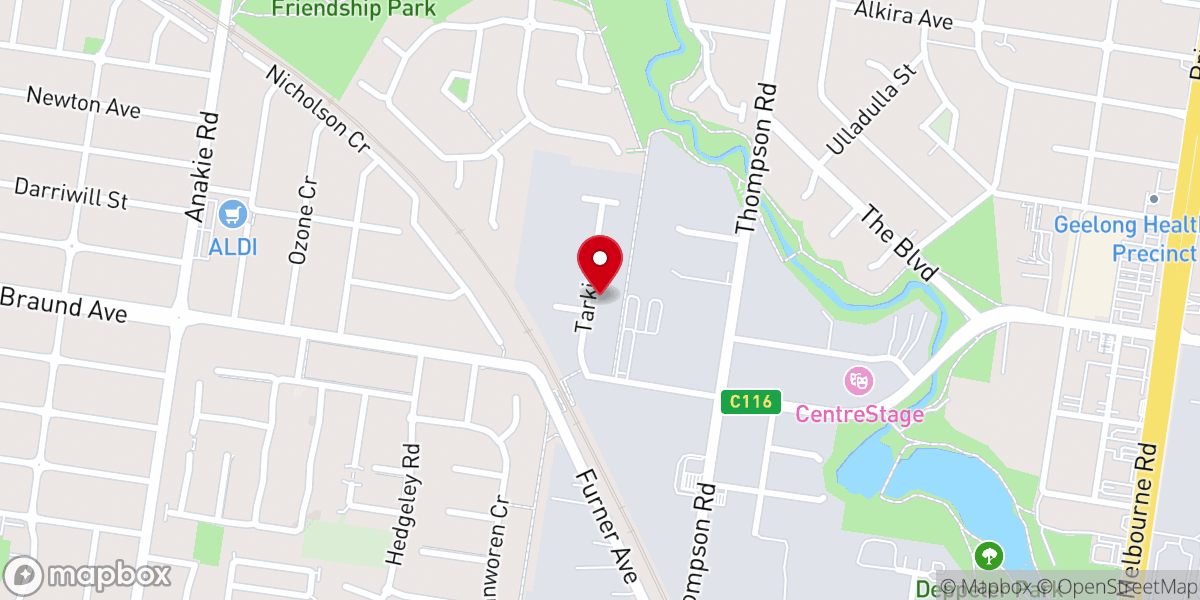 Map showing location of North Geelong Presbyterian Church