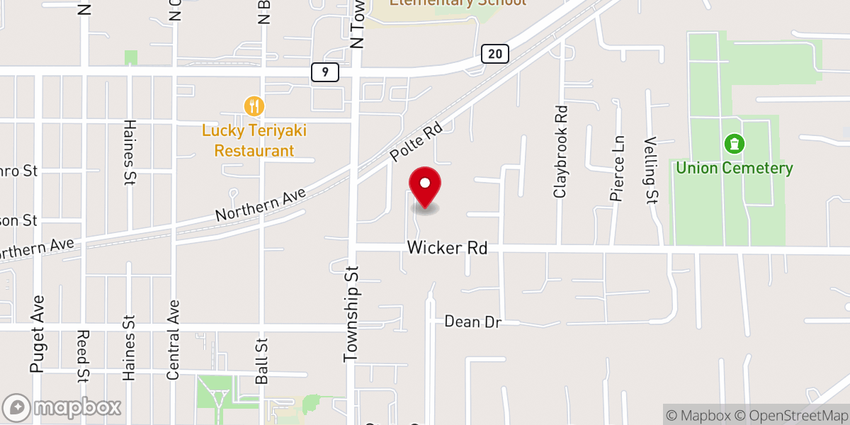Map showing location of Bethlehem Lutheran Church
