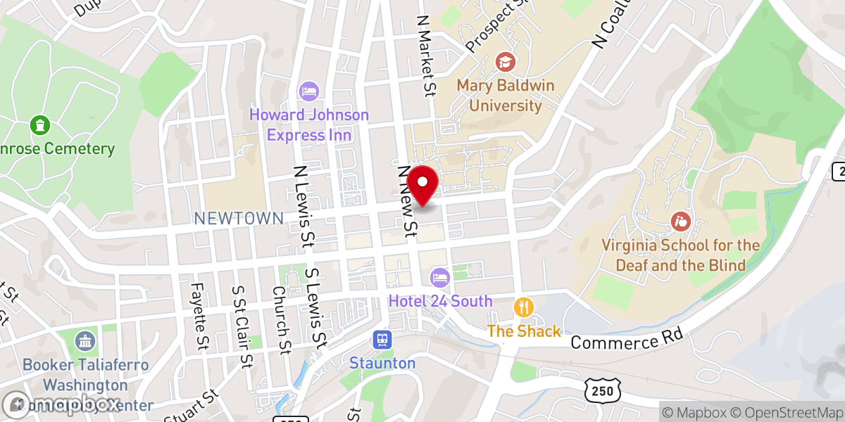 Map showing location of First Presbyterian Church