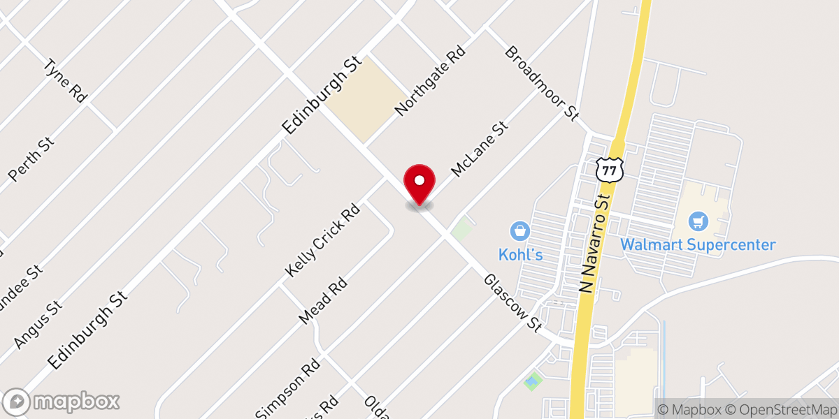 Map showing location of Crossroads Baptist Fellowship Church