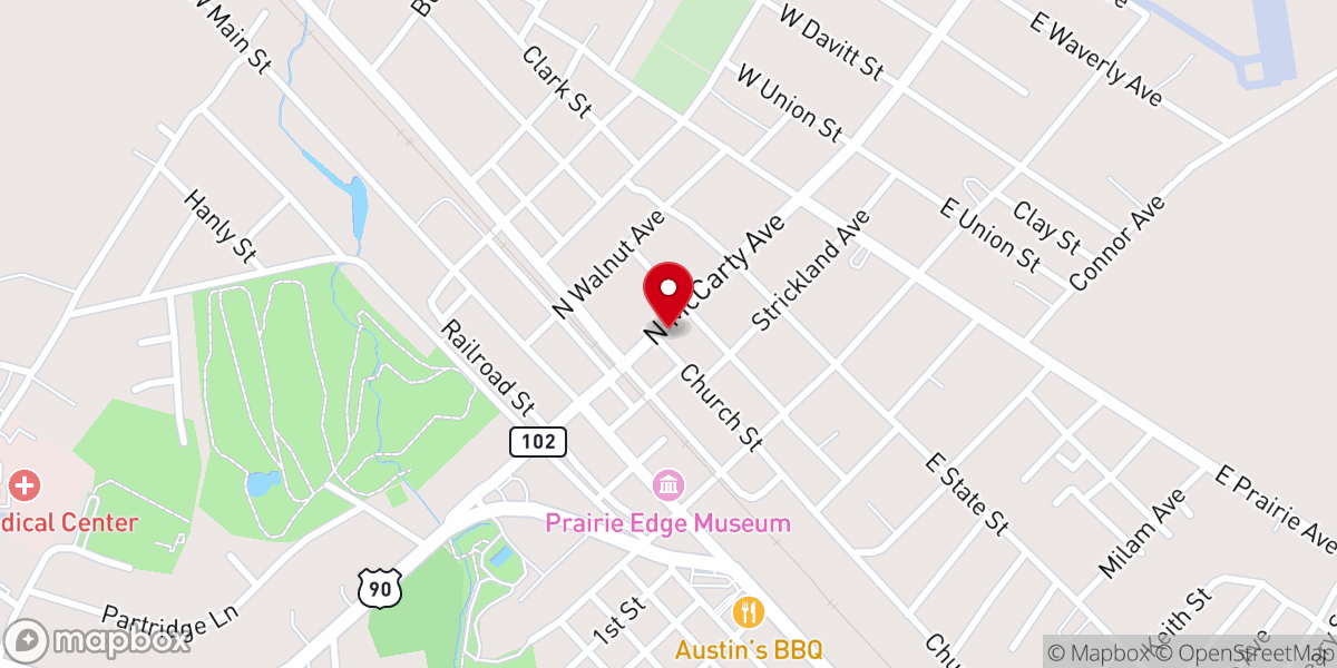 Map showing location of Eagle Lake Christian Church
