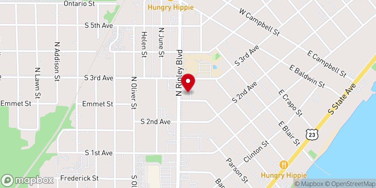 Map showing location of Free Methodist Church
